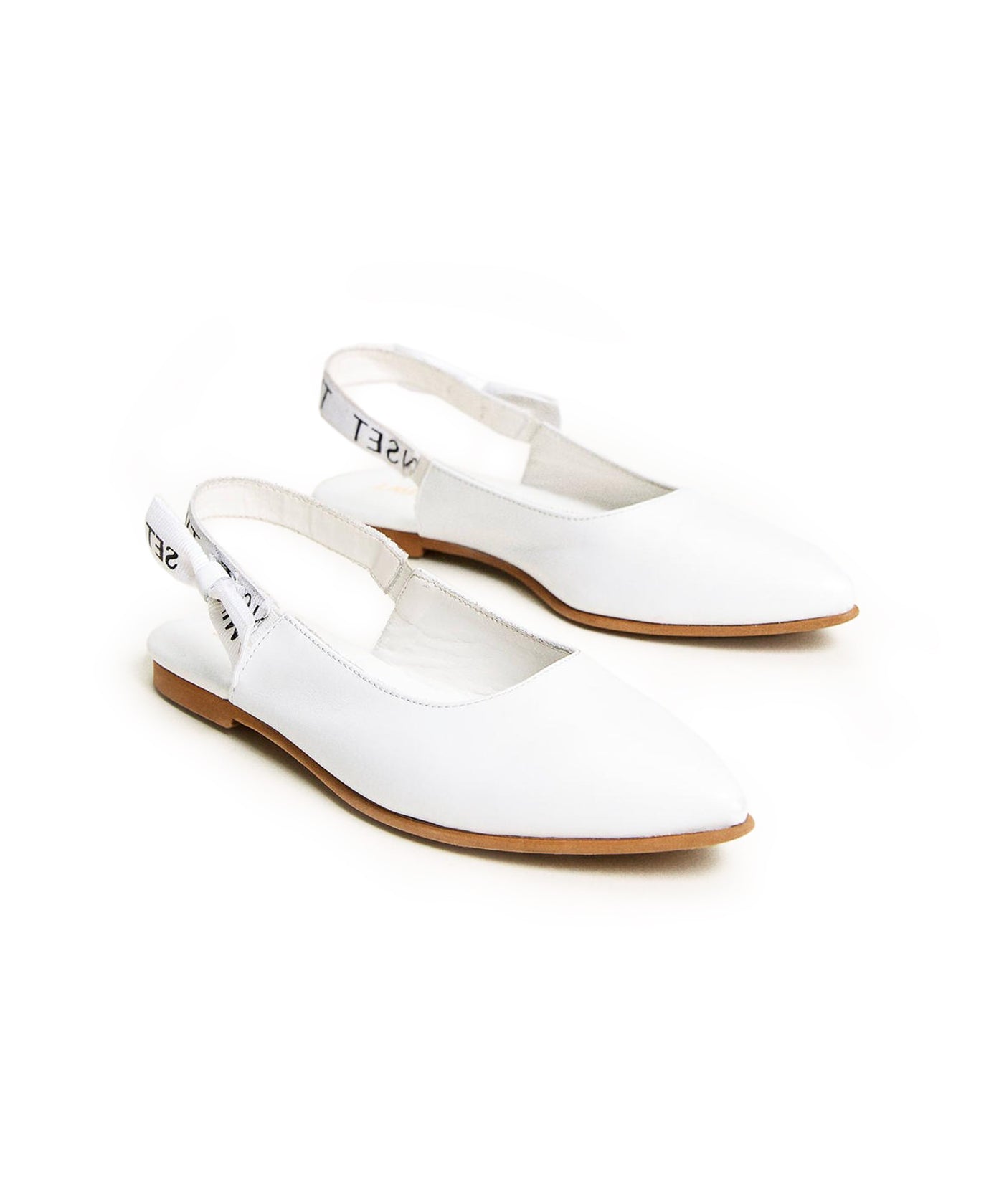 Twinset Kids Ballerine Bianche con Fiocco con Logo Florence Kids (fronte)