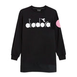 Diadora Kids Abito Nero in Felpa per Bambine