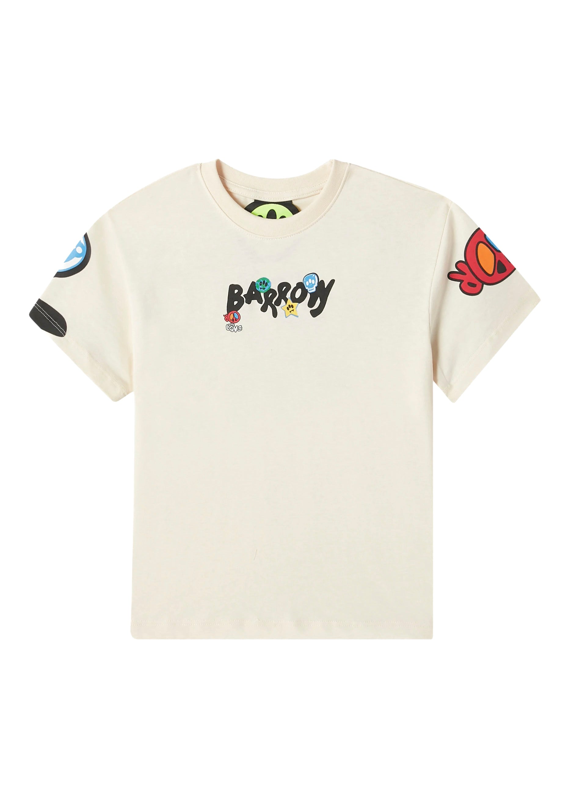 Barrow Kids T-shirt Crema con Stampa Logo per Bambini