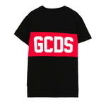 GCDS Kids T-shirt Nera con Banda Logo