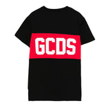 GCDS Kids T-shirt Nera con Banda Logo