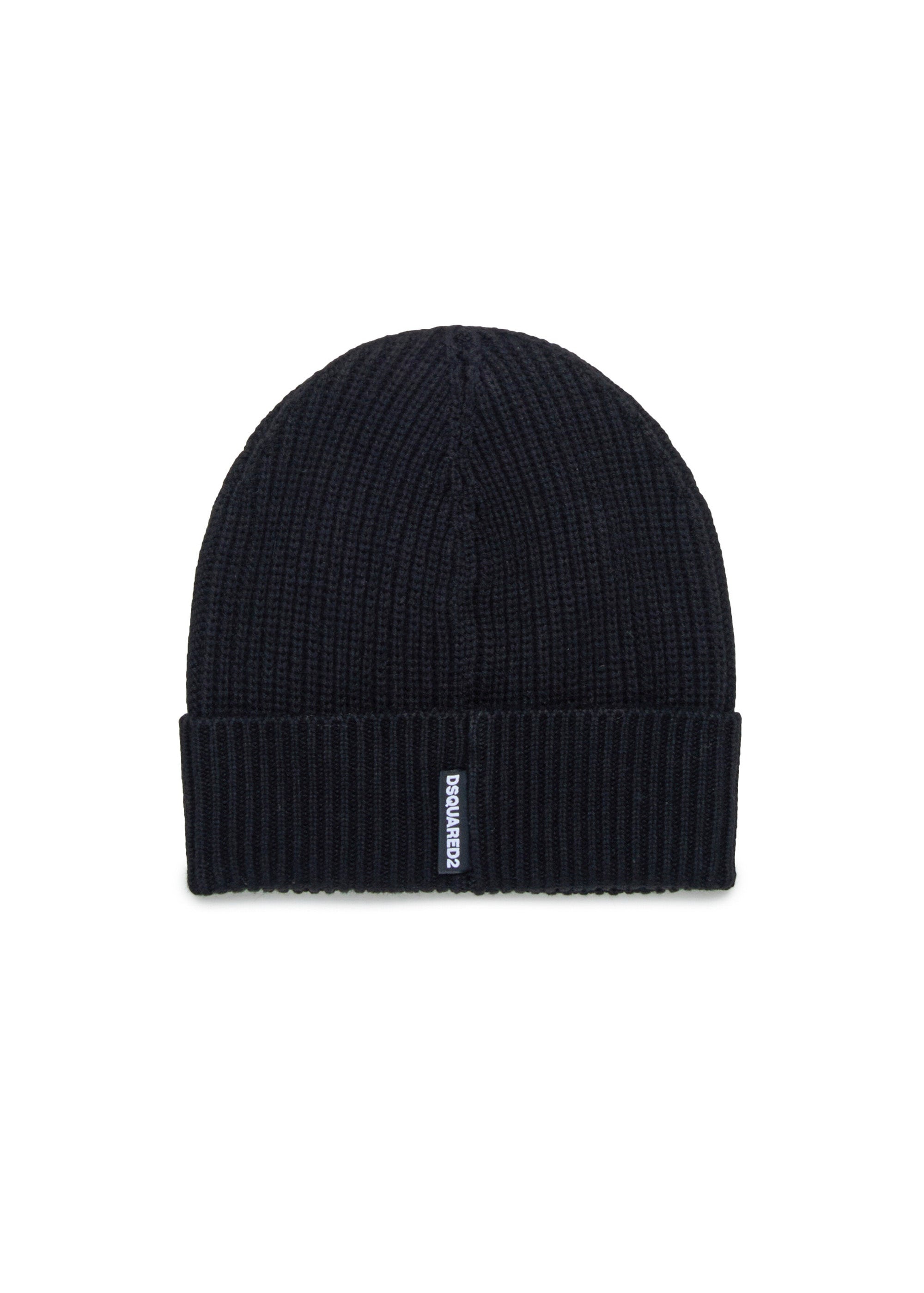 Dsquared2 Kids Cappello Beanie Nero con Ricamo ICON (retro)