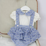 Deolinda T-shirt con Salopette Bianco/Azzurro per Neonate