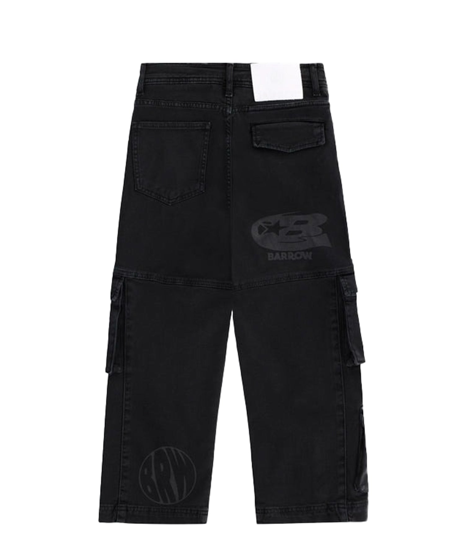 Barrow Kids Denim Jeans Nero Logo Barrow a Laser per Bambini