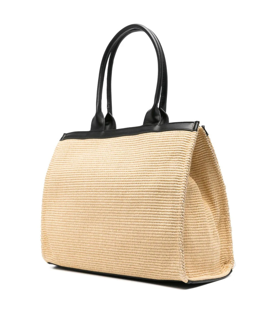 MSGM Kids Borsa Natural Tote con Logo per Bambine