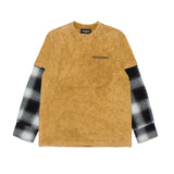 Dsquared2 Kids T-shirt Marrone con Maniche a Quadri per Bambini