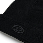 Diesel Kids Cappello Beanie Nero con Oval D