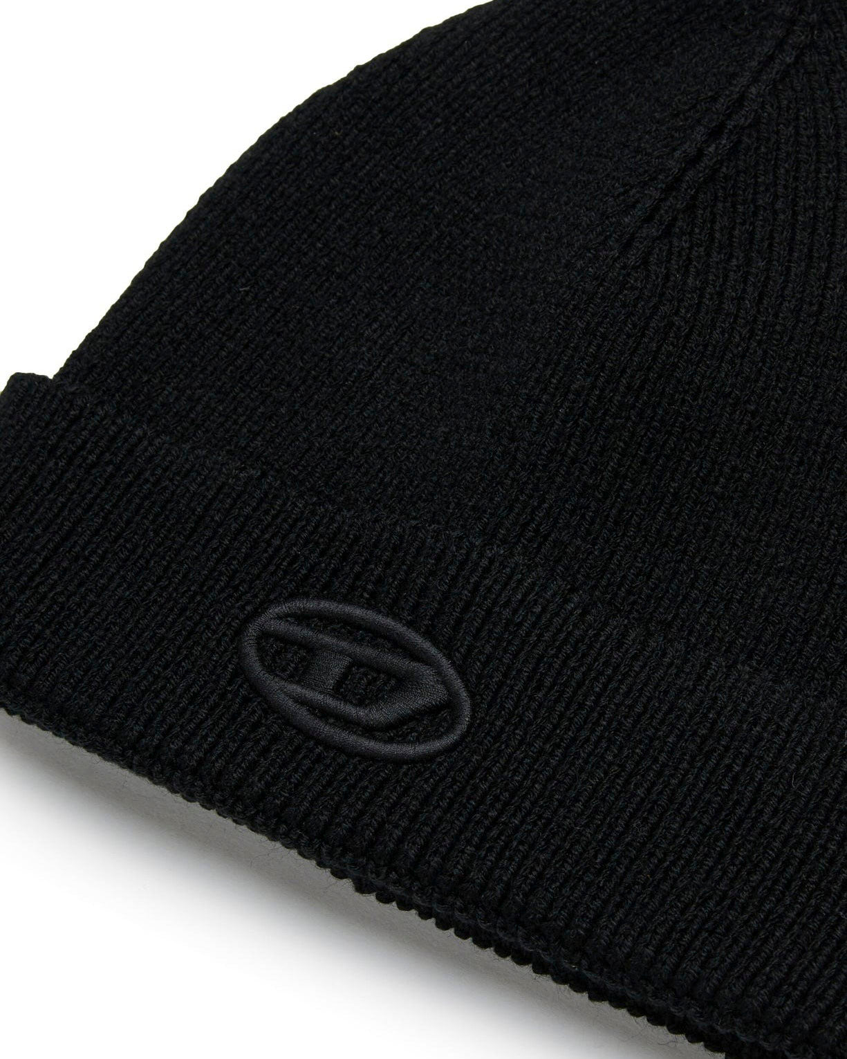 Diesel Kids Cappello Beanie Nero con Oval D