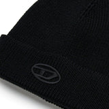 Diesel Kids Cappello Beanie Nero con Oval D
