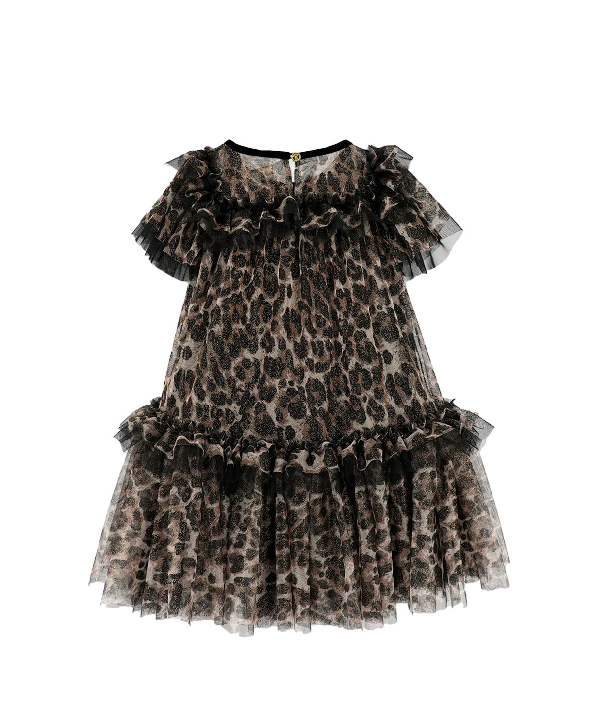 Angel's Face Kids Abito Leopardato Nero per Bambine