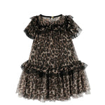 Angel's Face Kids Abito Leopardato Nero per Bambine