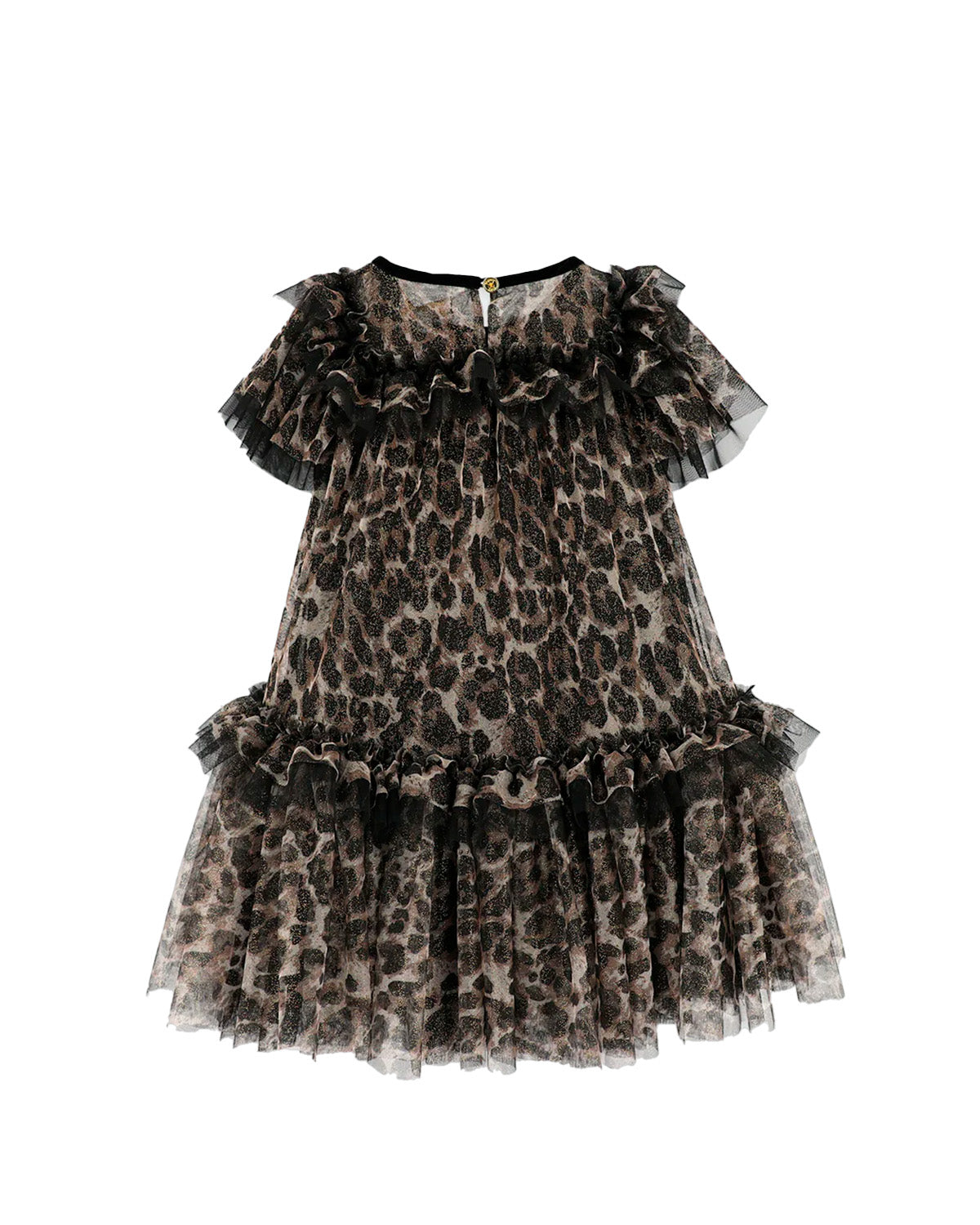 Angel's Face Kids Abito Leopardato Nero per Bambine