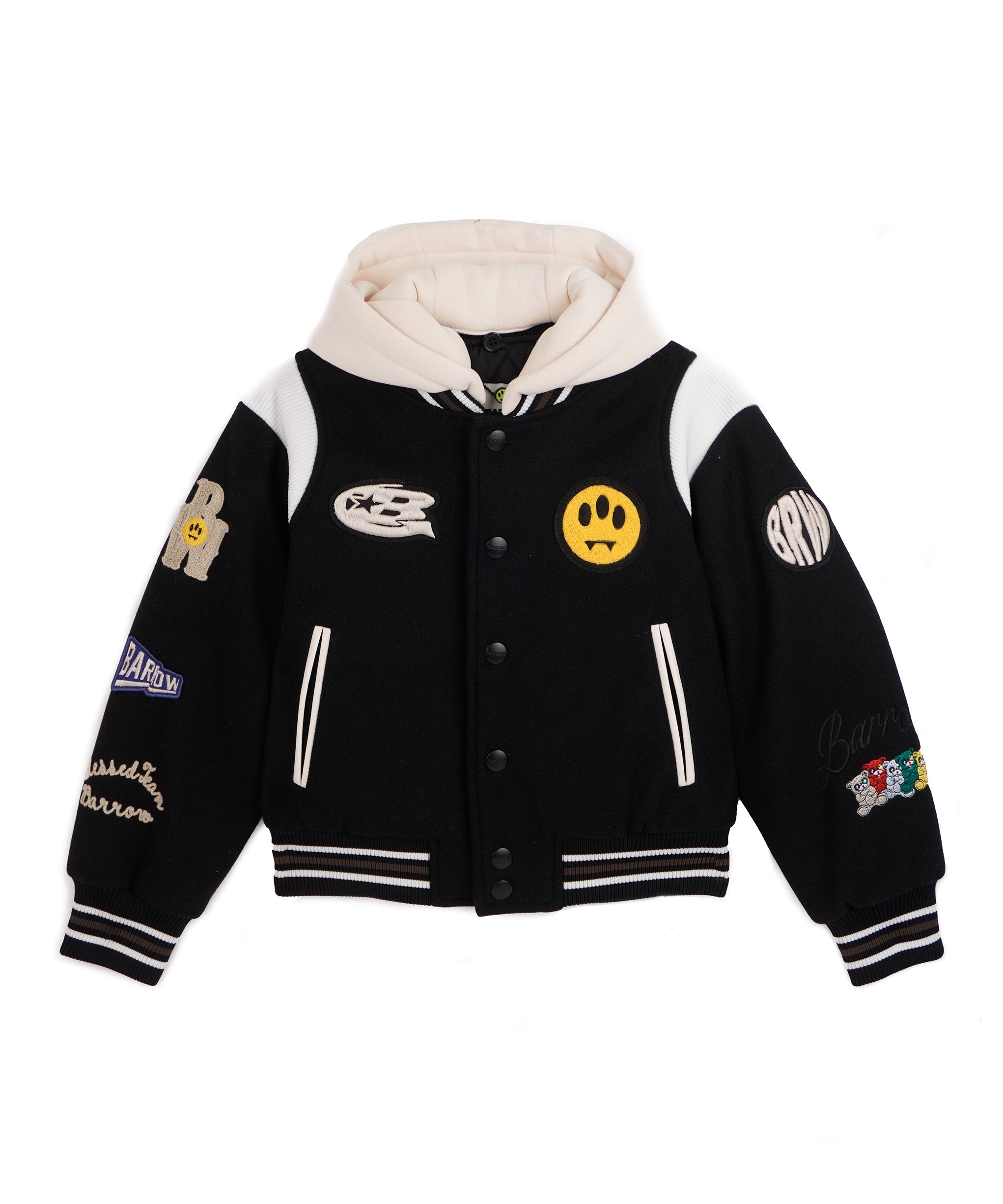 Barrow Kids Giubbino Invernale Sportivo Nero Unisex con Cappuccio per BAmbini