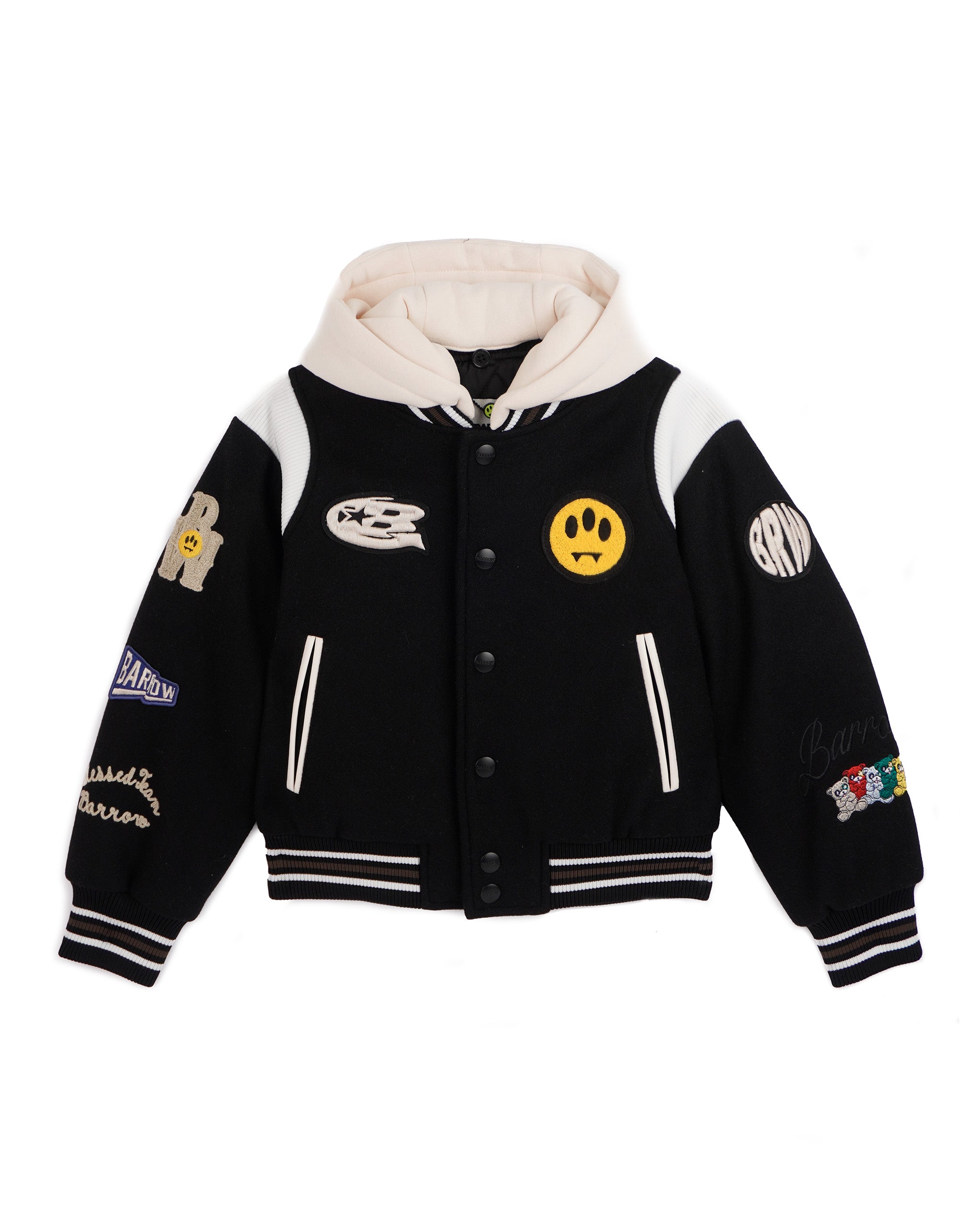 Barrow Kids Giubbino Invernale Sportivo Nero Unisex con Cappuccio per BAmbini