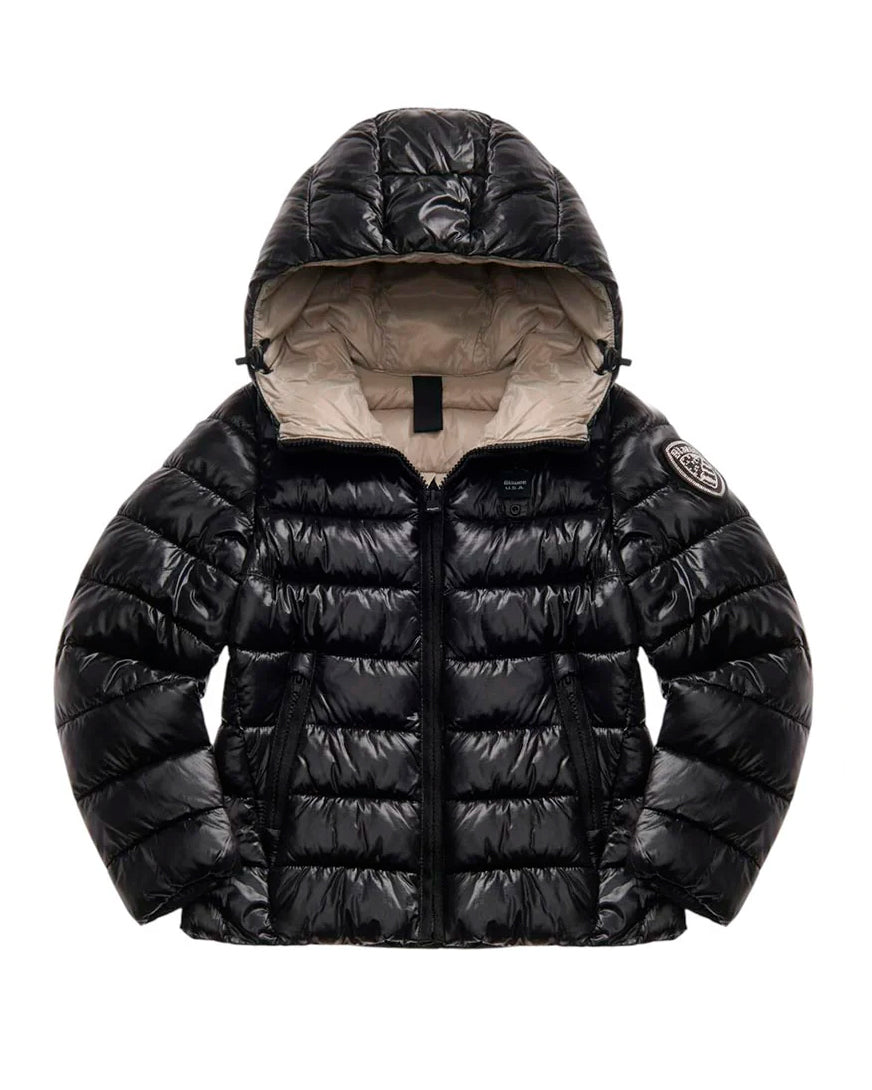 Blauer Kids Giubbino Nero  CAROLL JUNIOR con Cappuccio per Bambine