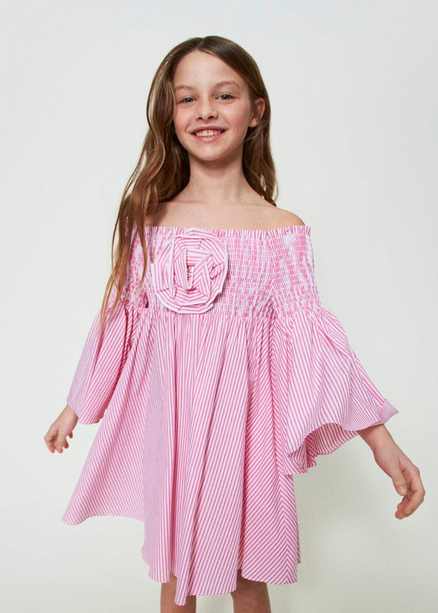 Twinset Kids Abito Corto a Righe