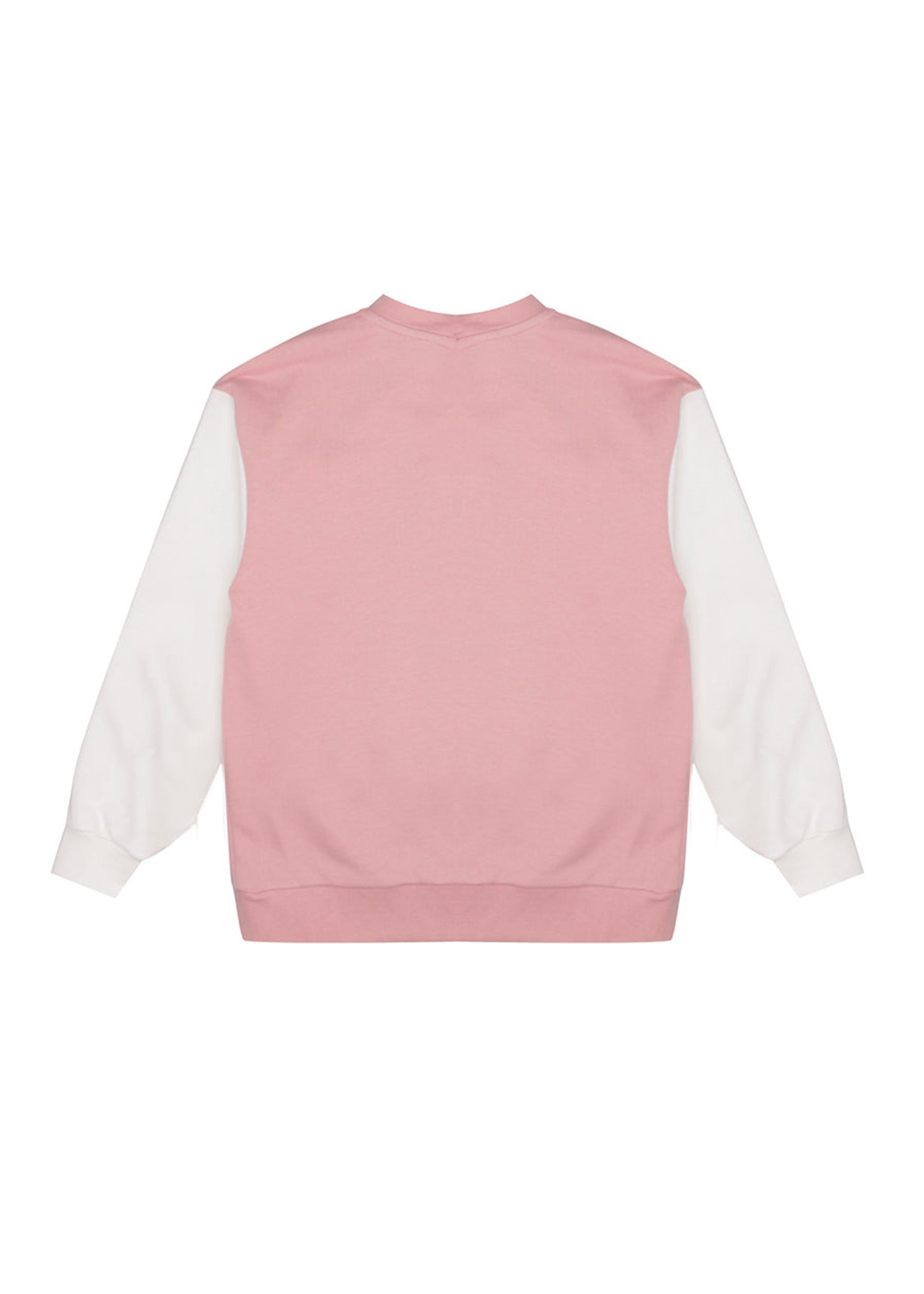 Elisabetta Franchi La Mia Bambina Felpa Rosa/Avorio con Stampa Logo per Bambine (retro)