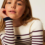 Twinset Kids Maglia a Maniche Lunghe a Righe per Bambine