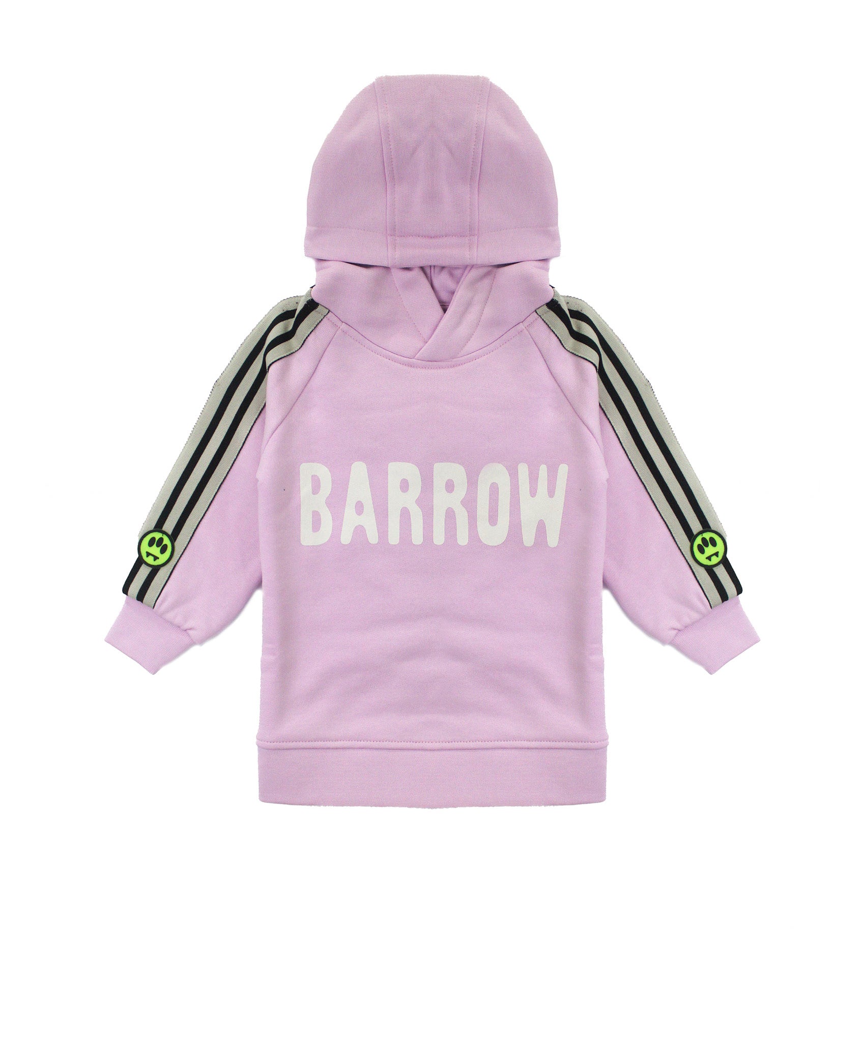 Barrow Kids Abito in Felpa con Cappuccio Rosa con Logo per Neonate