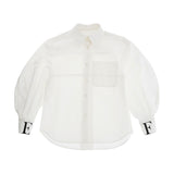 Elisabetta Franchi La Mia Bambina Camicia Panna con EF per Bambine