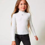Twinset Kids Lupetto Bianco con Logo per Bambine