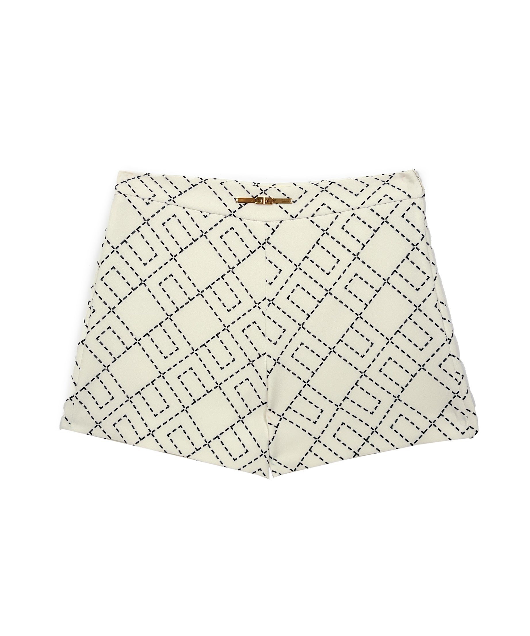 Elisabetta Franchi La Mia Bambina Shorts Panna con Logo Geometrico per Bambine