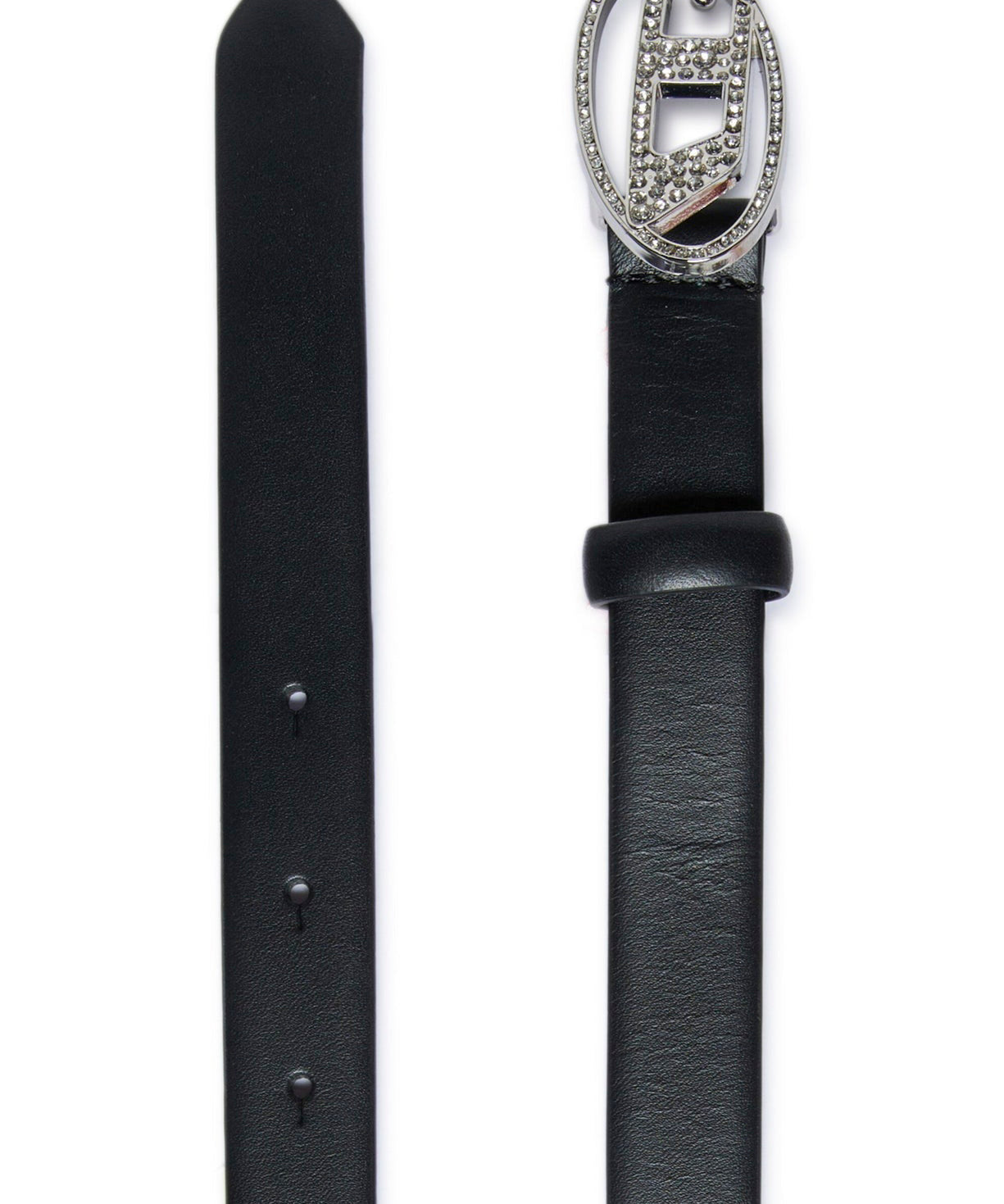 Diesel Kids Cintura Nera con Oval D con Strass per Bambine