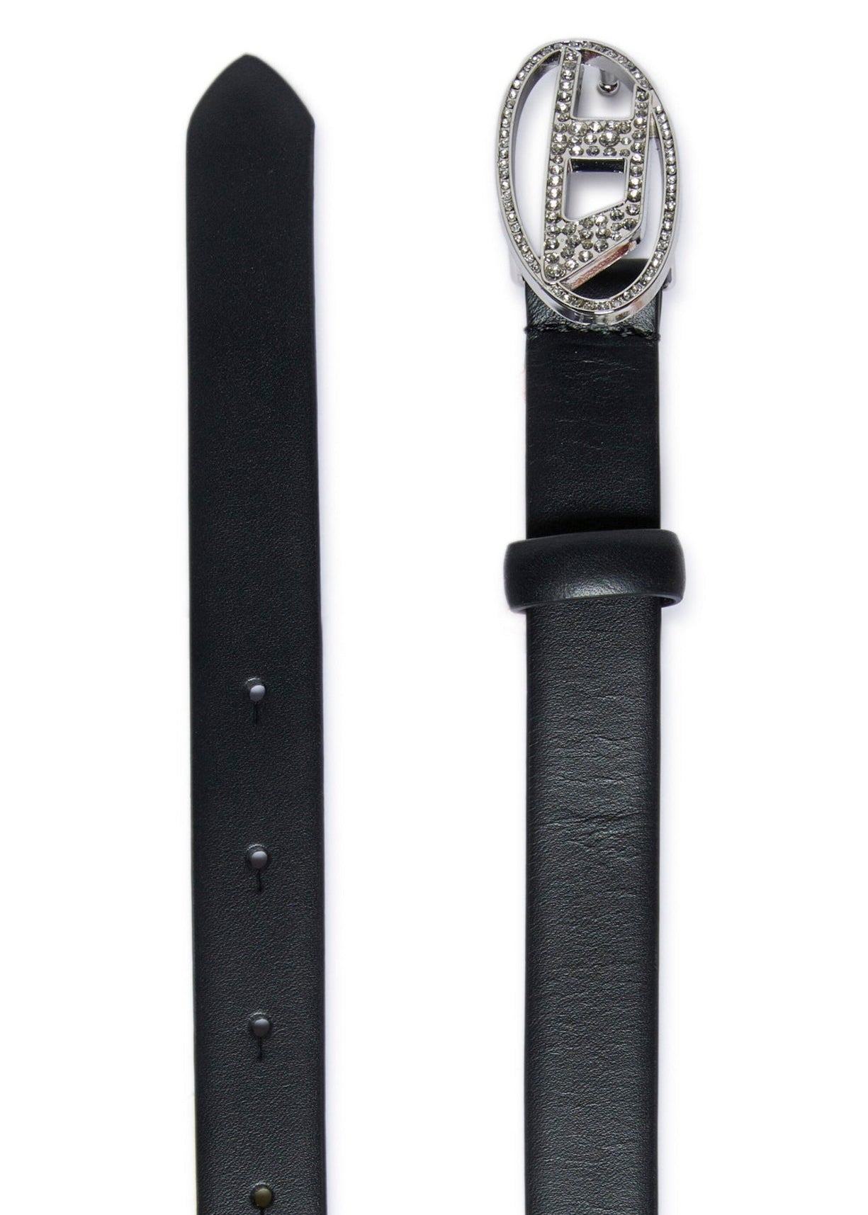 Diesel Kids Cintura Nera con Oval D con Strass per Bambine