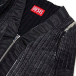 Diesel Kids Cardigan Crop a Costine Nero per Bambine