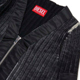 Diesel Kids Cardigan Crop a Costine Nero per Bambine