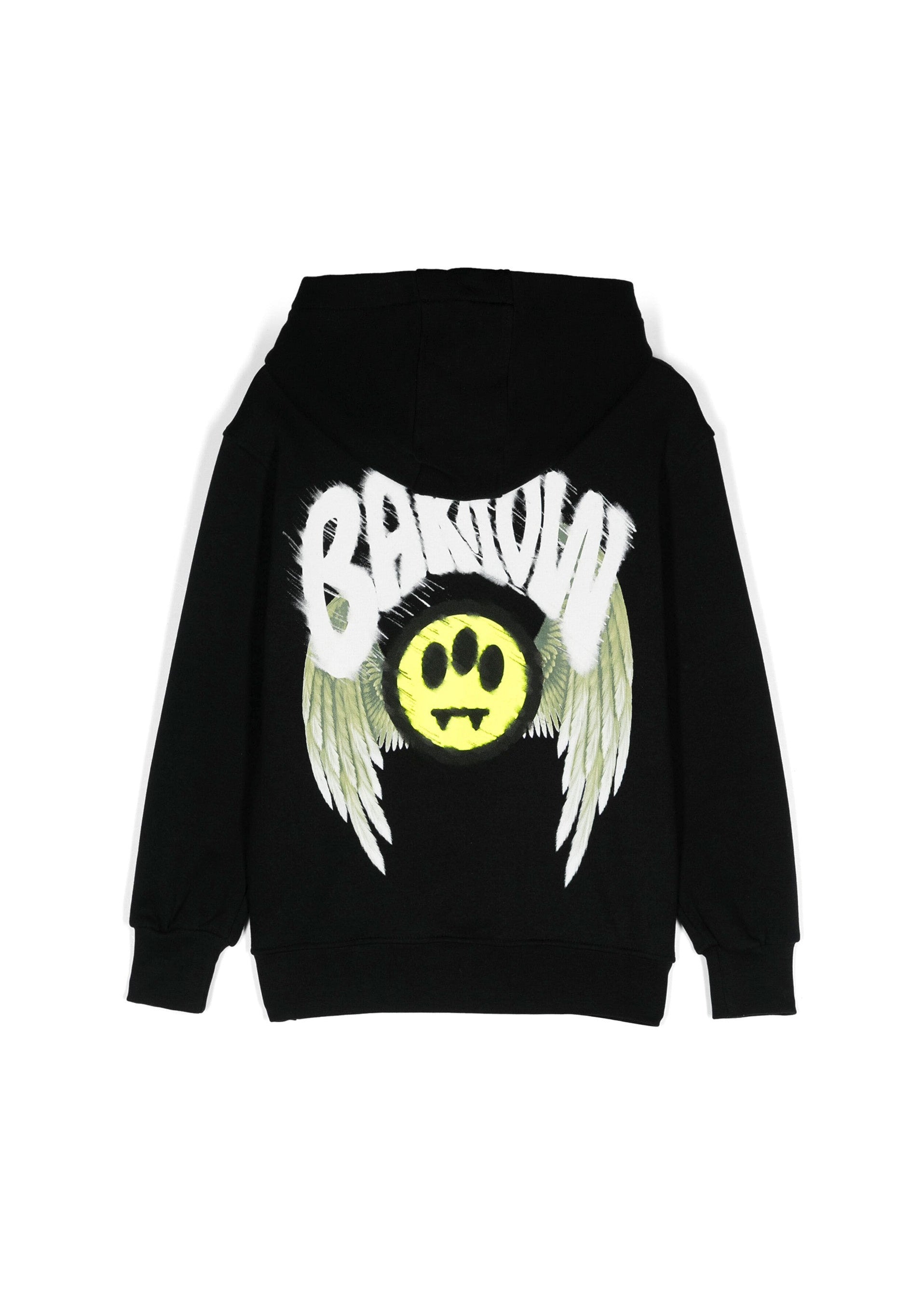 Barrow Kids Felpa Nera con Cappuccio con Stampa Logo per Bambini