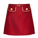 Elisabetta Franchi La Mia Bambina Gonna Cherry/Milk con Logo per Bambine