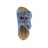 Colors of California Sandalo Doppia Fascia Denim con Strass per Bambine