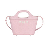 MSGM Kids Borsa Rosa con Logo per Bambine