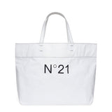 N°21 Kids Borsa Shopper con Logo Bianca