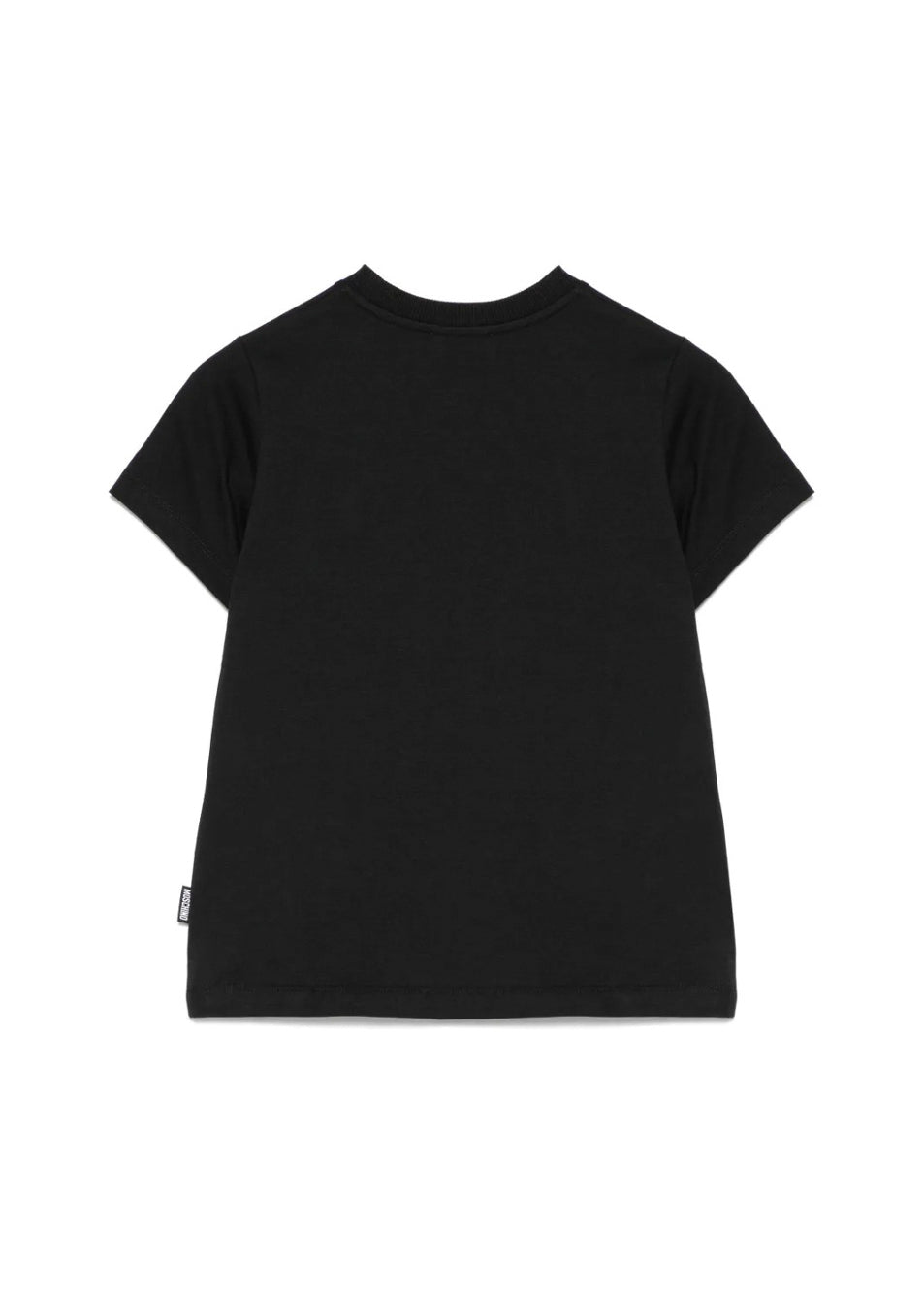 Moschino Kids T-Shirt Nera con Ricamo Teddy per Bambini