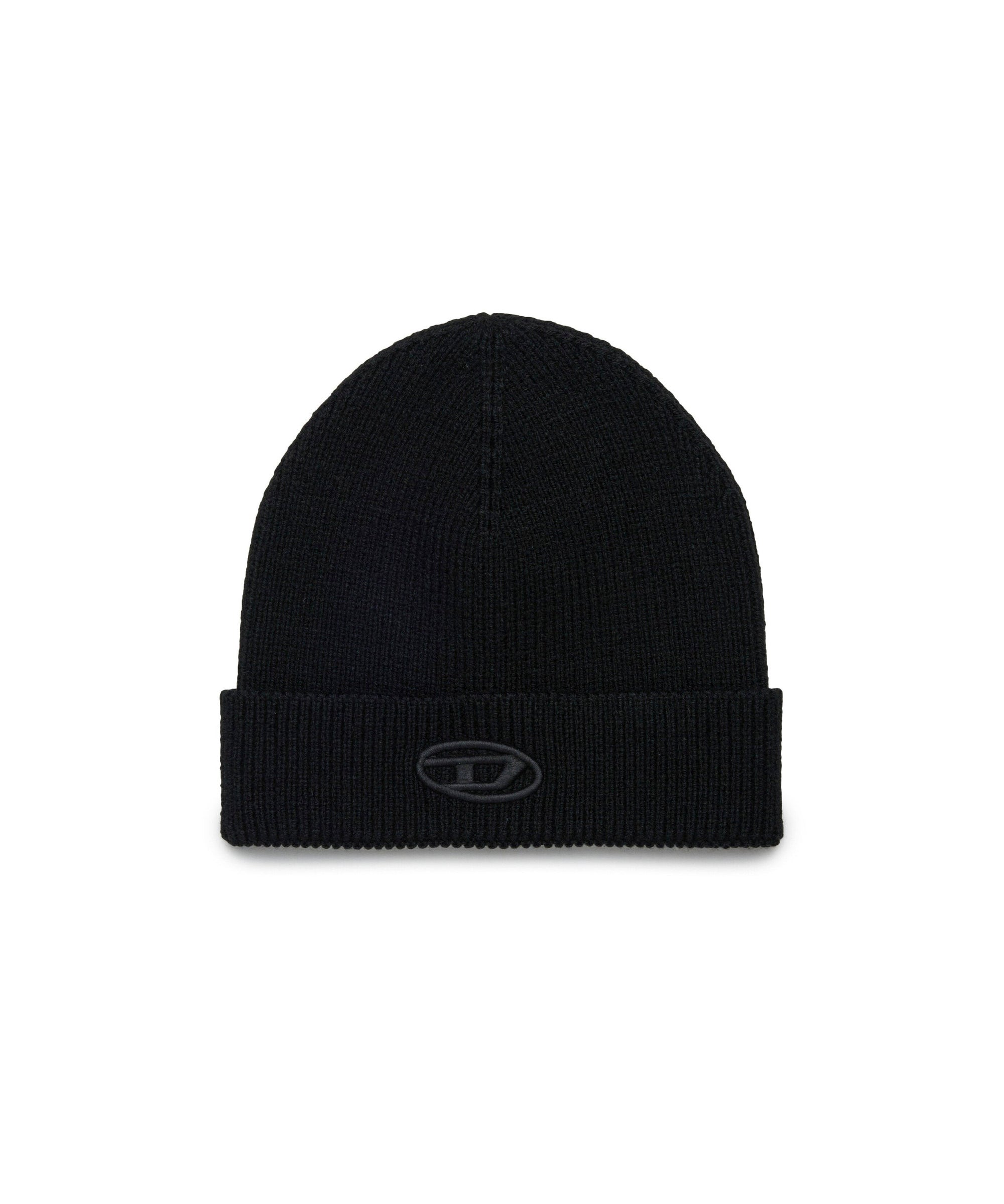 Diesel Kids Cappello Beanie Nero con Oval D