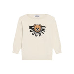 Moschino Kids Maglioncino Panna con Logo Teddy per Neonati