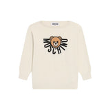Moschino Kids Maglioncino Panna con Logo Teddy per Neonati