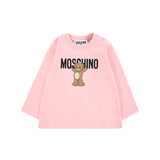 Moschino Kids T-Shirt Rosa con Logo per Neonate
