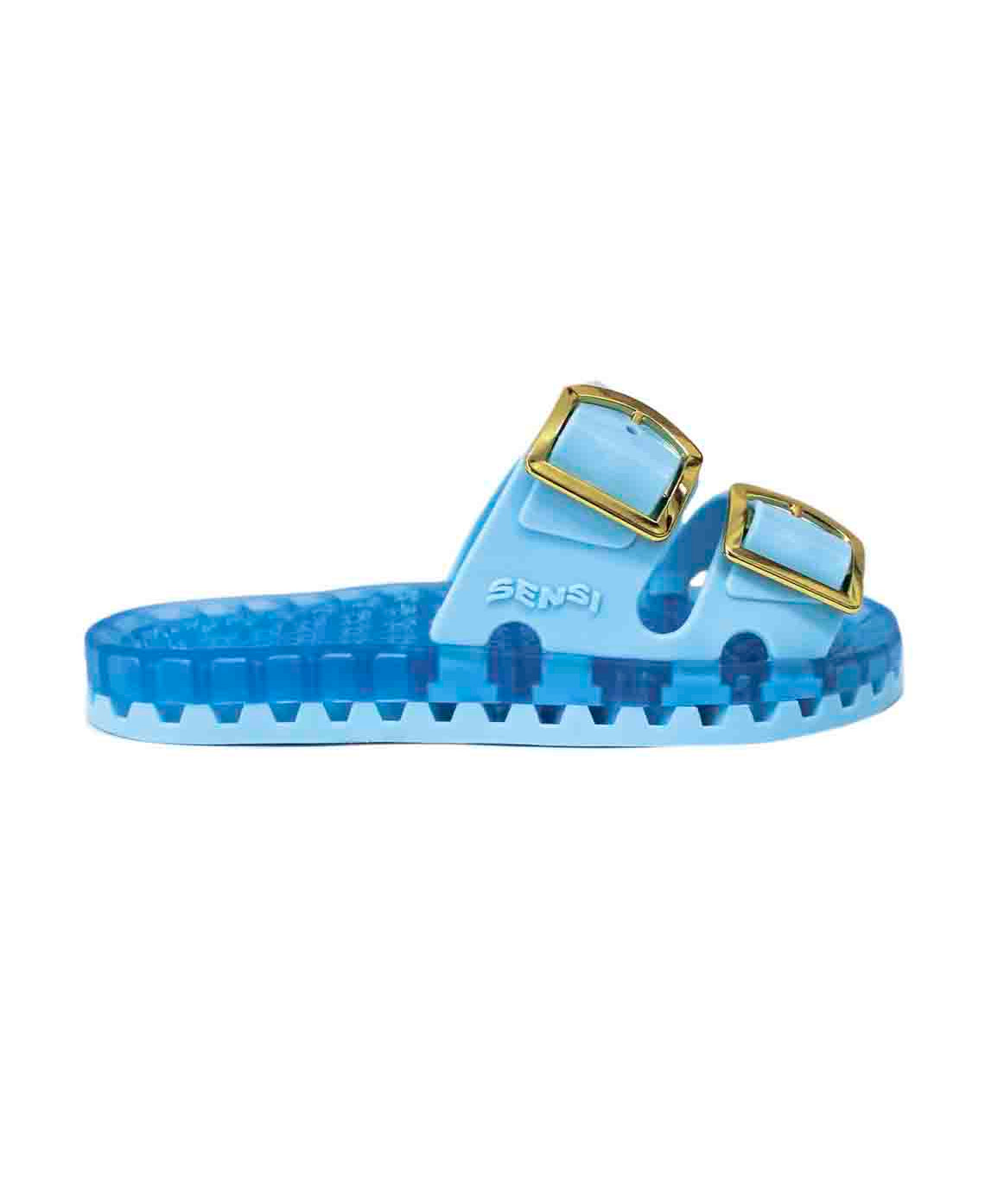 Sensi Kids Flamingo Sandalo Celeste Doppia Fascia per Bambini (lato)