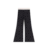 Elisabetta Franchi La Mia Bambina Pantaloni Neri con Logo Geometrico per Neonate