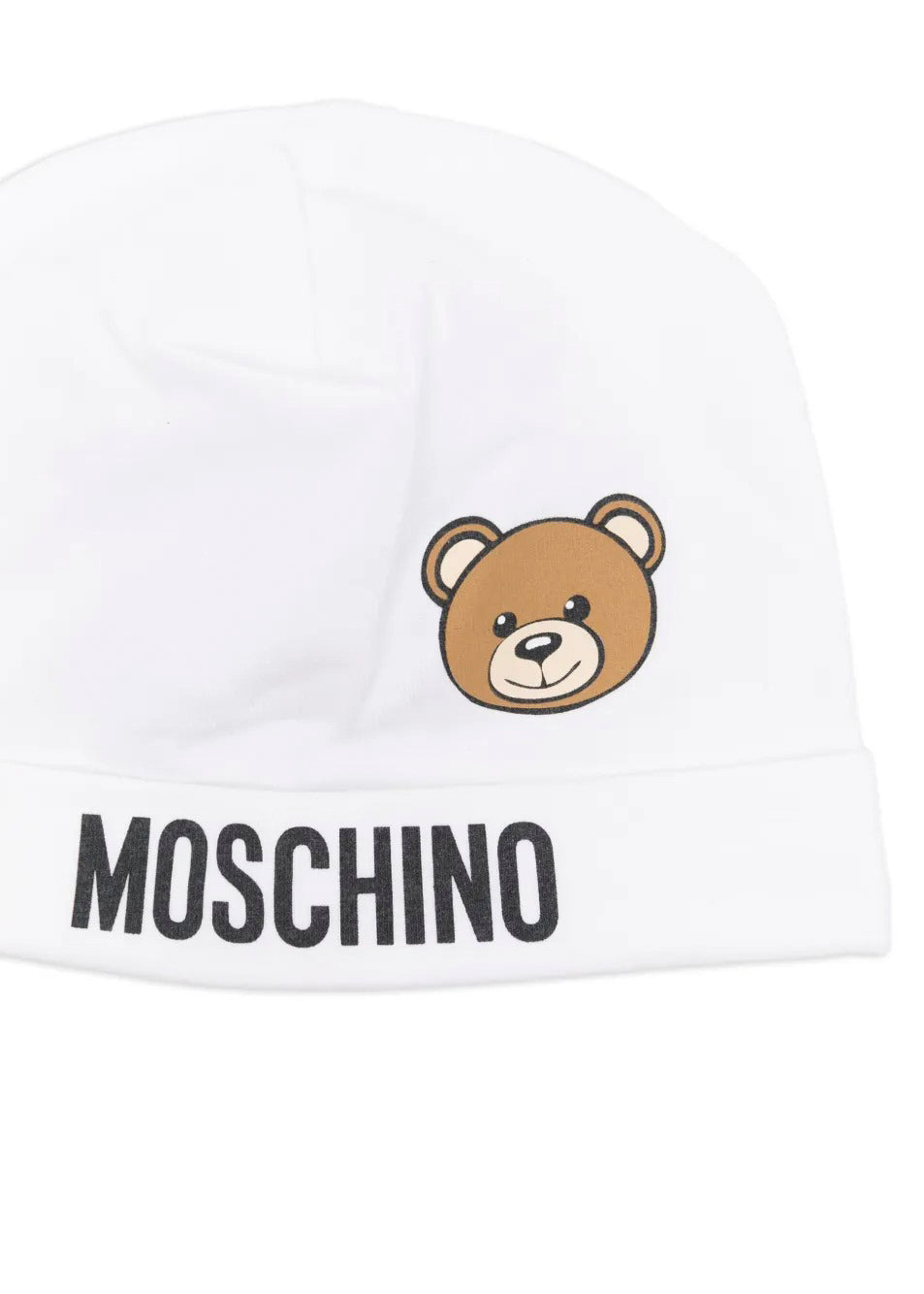 Moschino Kids Cappello Panna con Logo Teddy Bear per Neonati