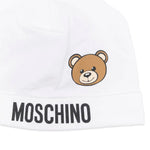 Moschino Kids Cappello Panna con Logo Teddy Bear per Neonati