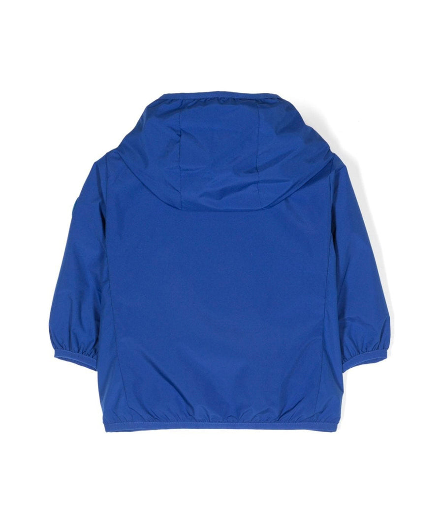 Save the Duck Kids Giubbino Blu con Cappuccio con Patch Logo per Neonati (retro)