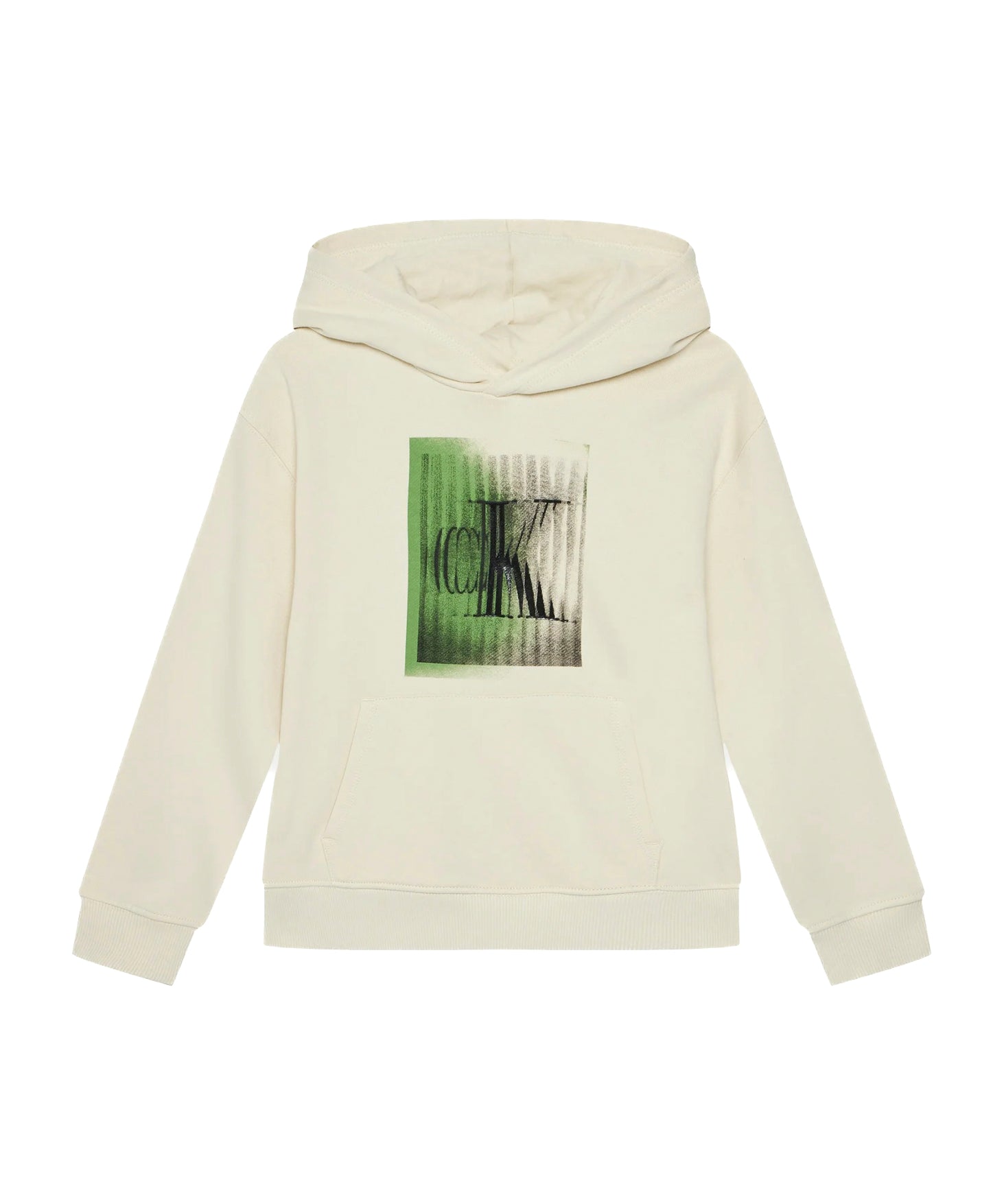 Calvin Klein Kids Felpa con Cappuccio Beige con CK per Bambini