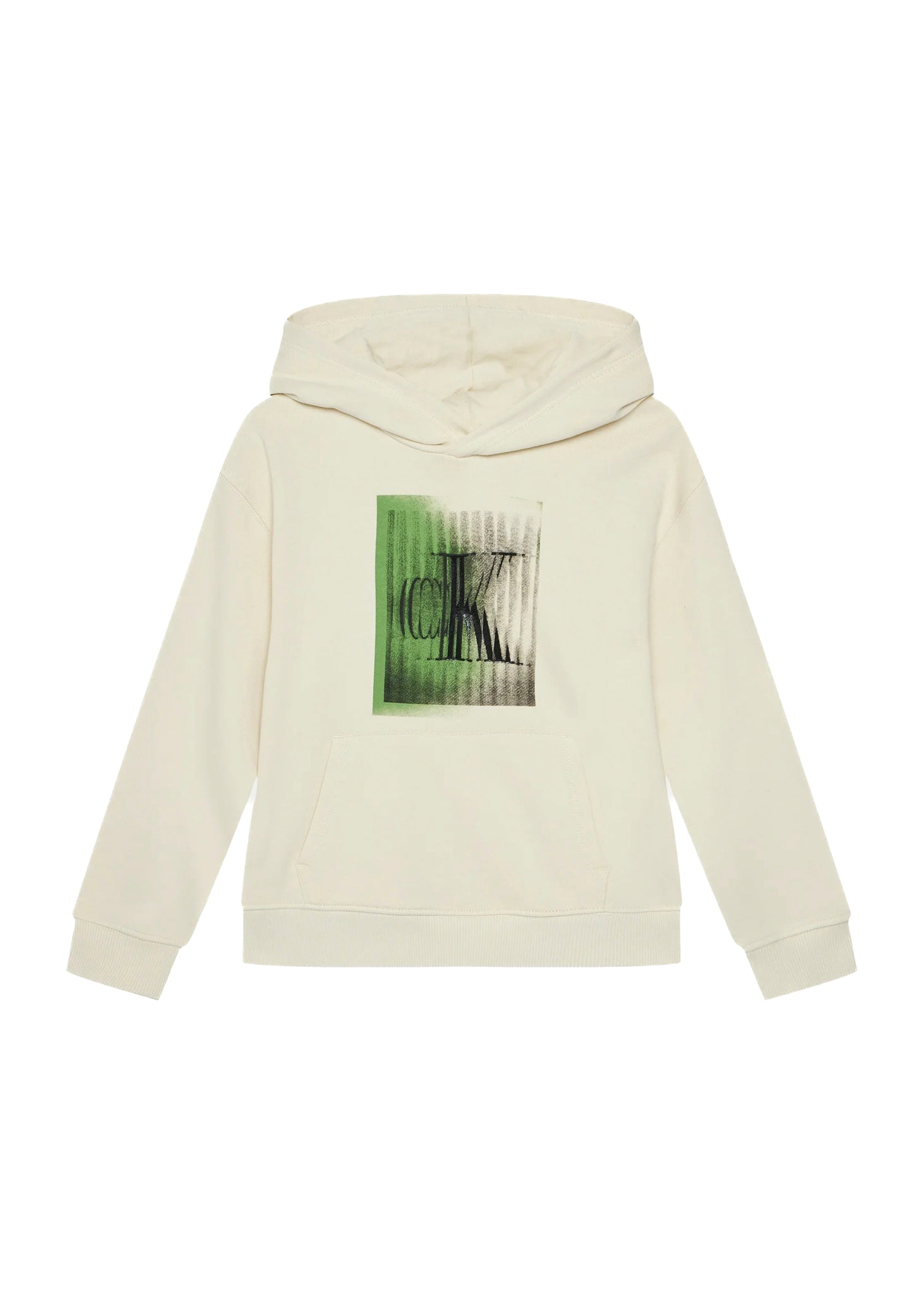 Calvin Klein Kids Felpa con Cappuccio Beige con CK per Bambini