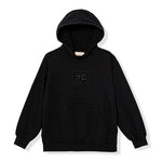 Elisabetta Franchi La Mia Bambina Felpa Nera con Cappuccio con Ricamo Logo per Bambine