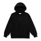 Elisabetta Franchi La Mia Bambina Felpa Nera con Cappuccio con Ricamo Logo per Bambine