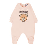 Moschino Kids Tutina Beige con Logo Teddy per Neonati